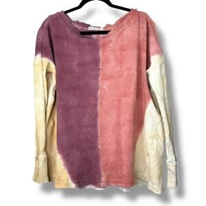 We The Free Free People Star Anise Combo Logan Color Block Long Sleeve Tee Small